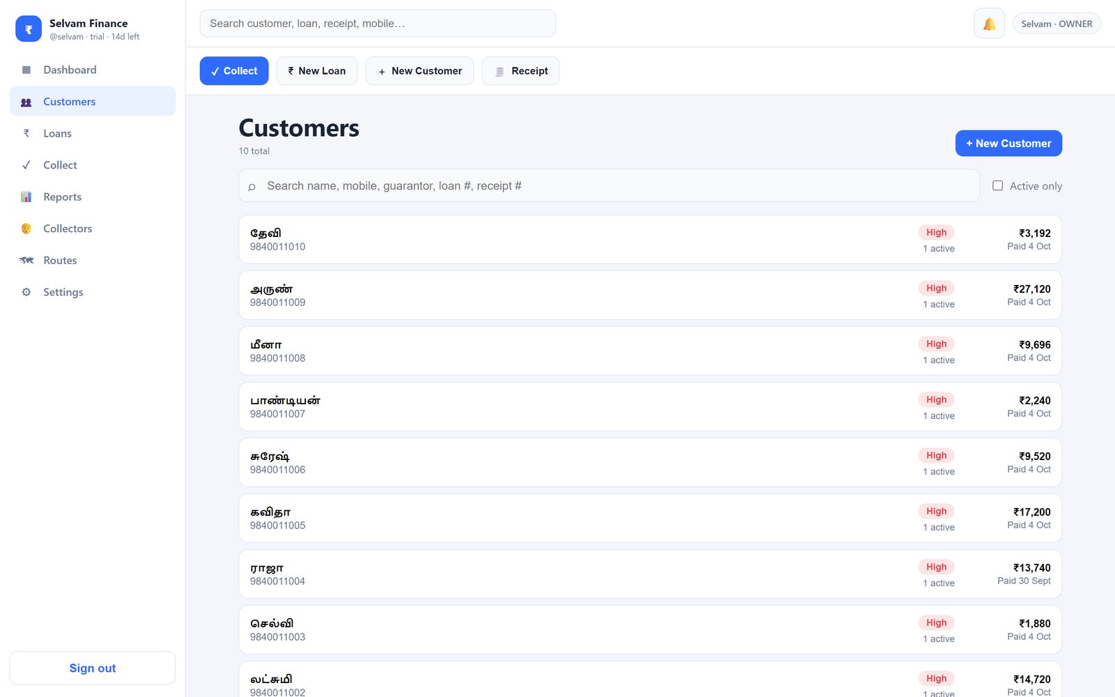 Daily FinCore: Customers