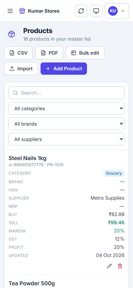 RateBook on a phone